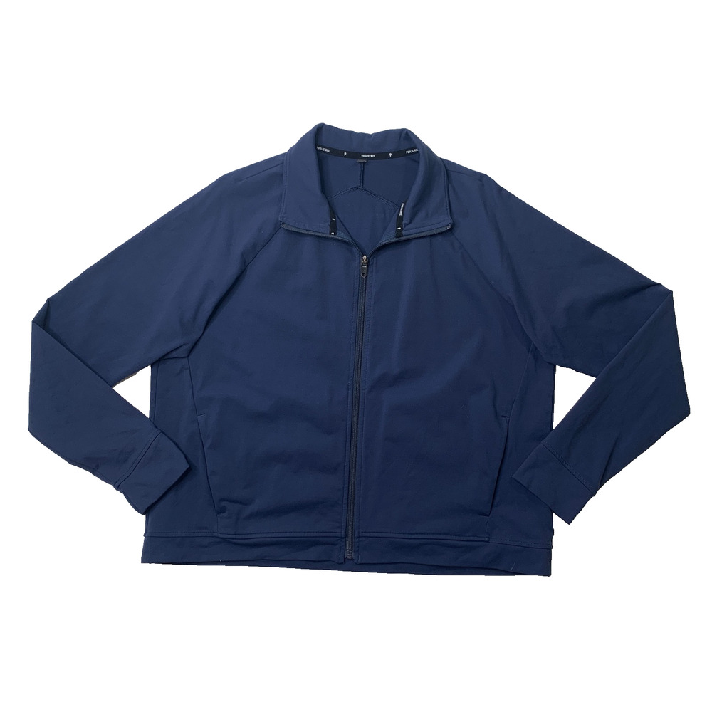 Public Rec Jacket Mens XL Extra Large Navy All Day Nylon Blend Stretch Full Zip